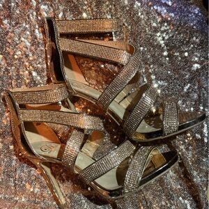 Elegant Gold Rhinestone Women's Heels